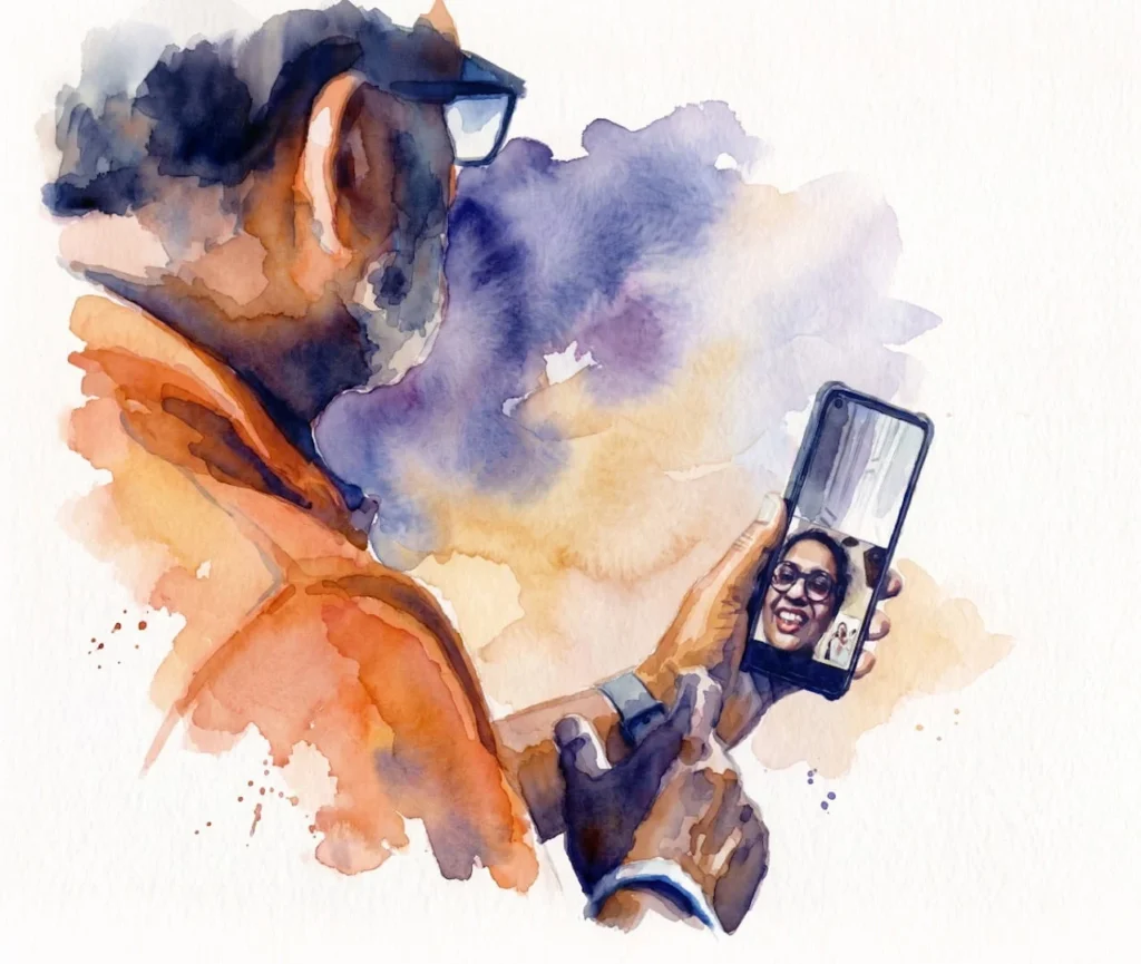 Long-distance couple in online therapy